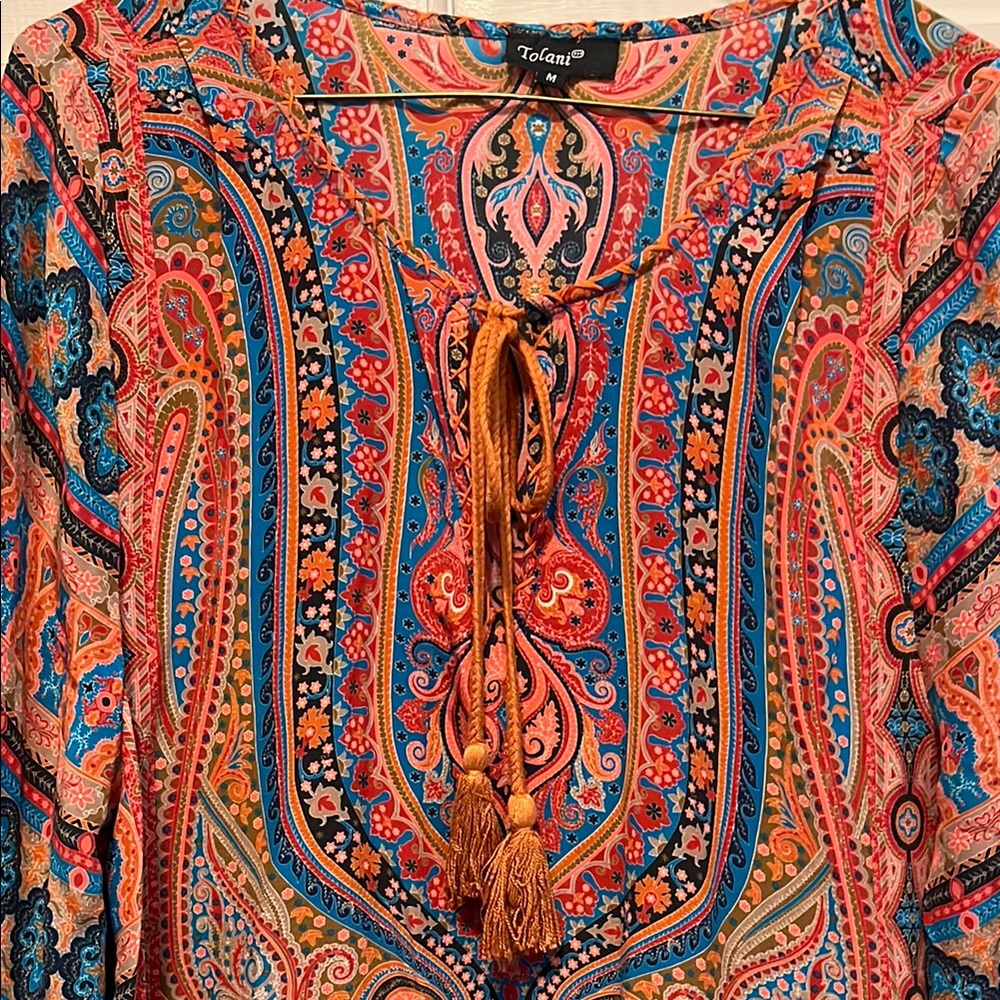 Tolani Women's Multicolor Paisley Top